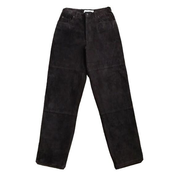 PRESTON & YORK Sport Womens Size 8 Brown Leather Suede Pants 30.5" Inseam - Picture 1 of 4